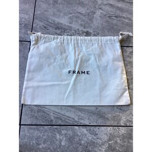 FRAME White Cotton Canvas Drawstring Dust Bag for Handbags Shoes Accessories